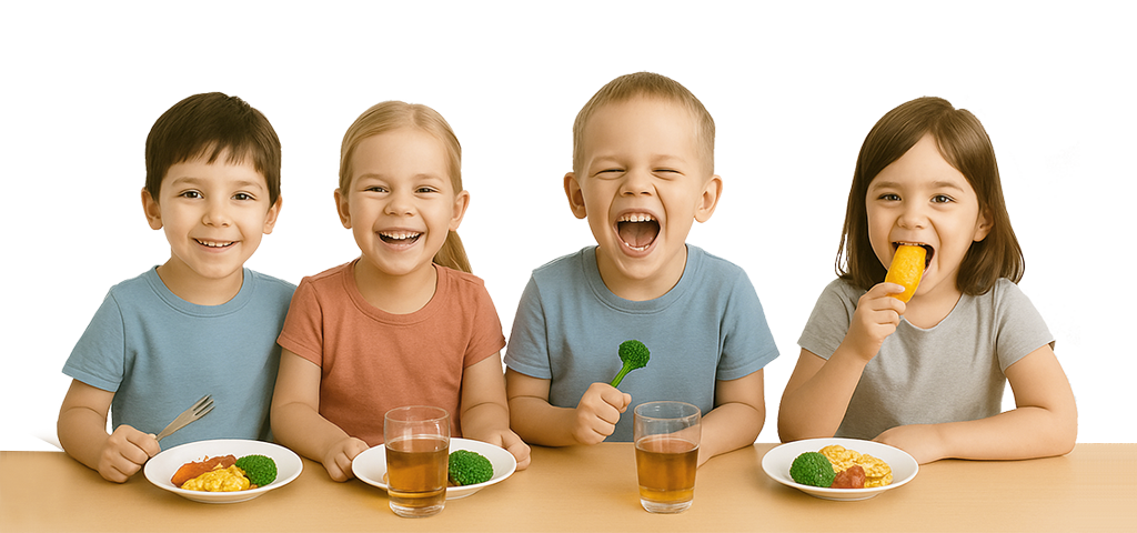 Grundschüler beim Essen