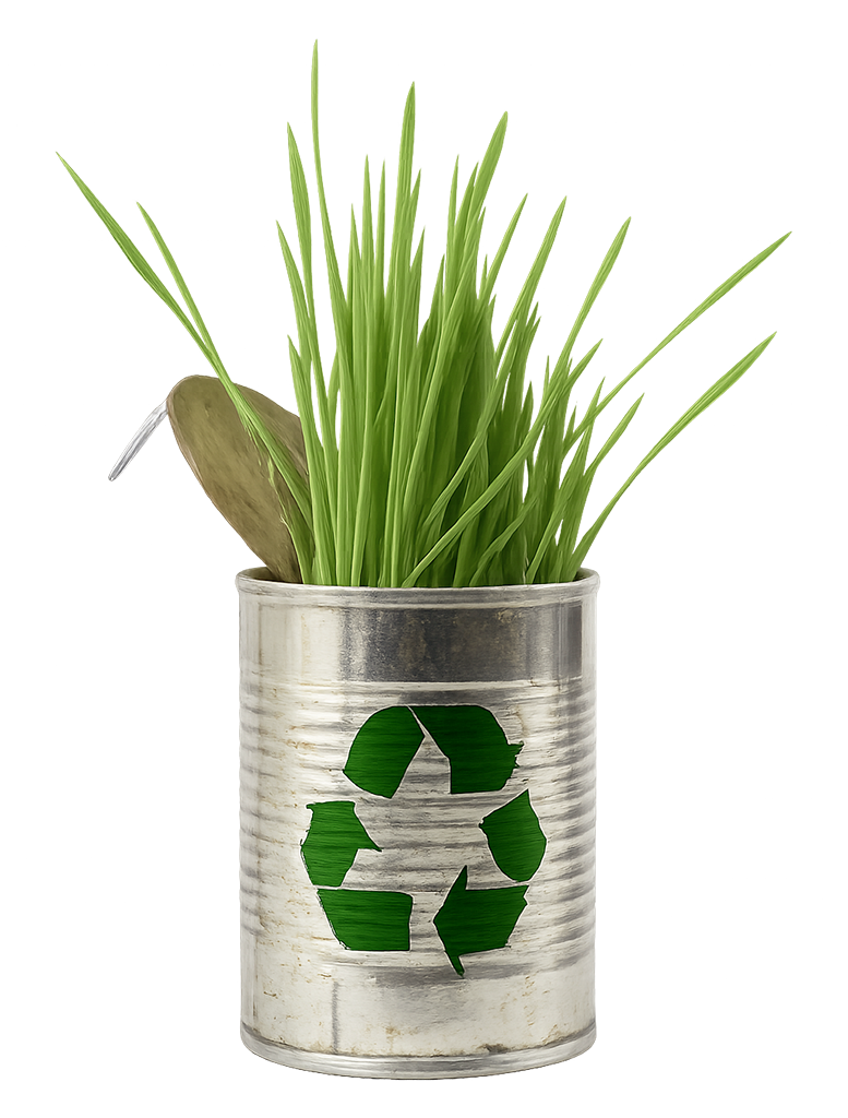 Konservendose mit Recycling-Symbol