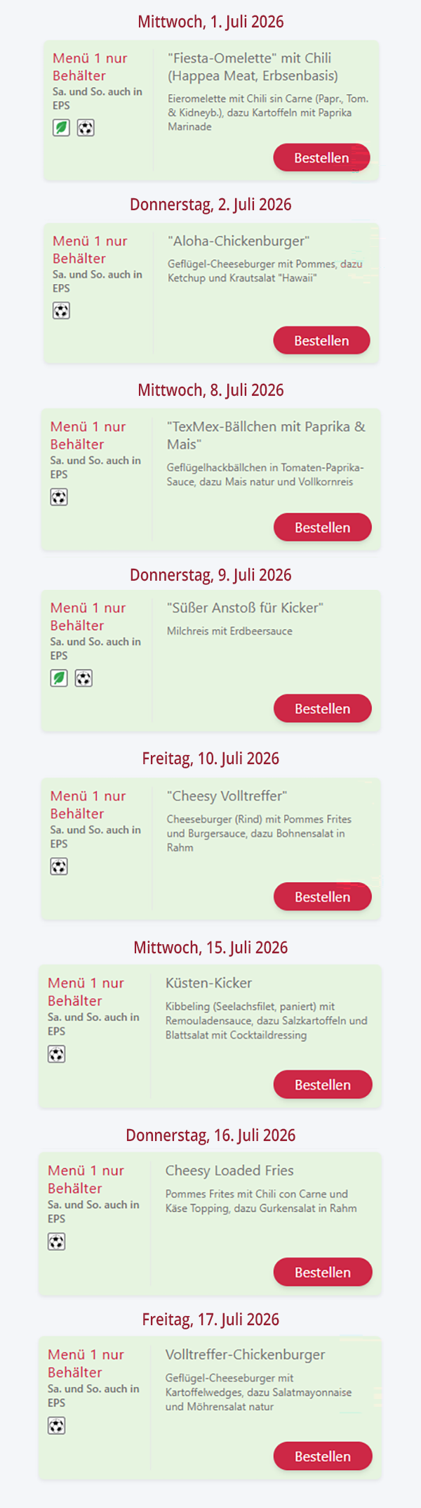 deli carte WM Menüs 2026