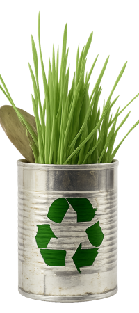 Recycling2025 Konservendose mit Recycling-Symbol